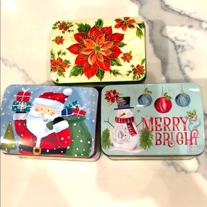 *SET OF 3* NWOT Mini Holiday Gift Tins